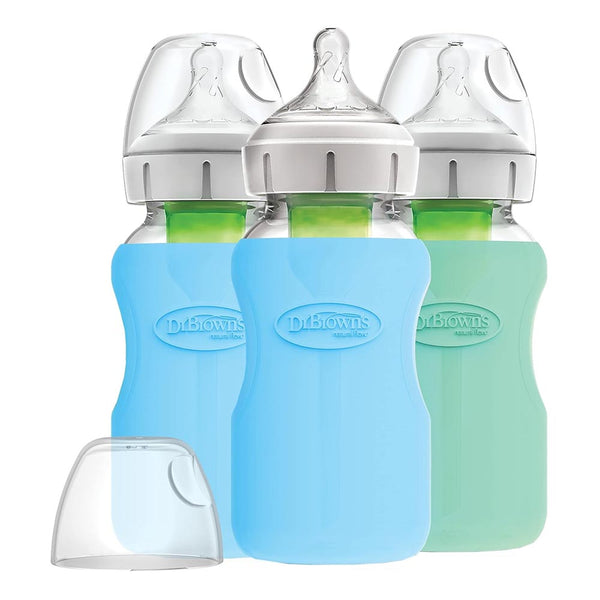 Dr.Browns Kidsland Wide Neck Glass Bottle Sleeve 270ml - Mint