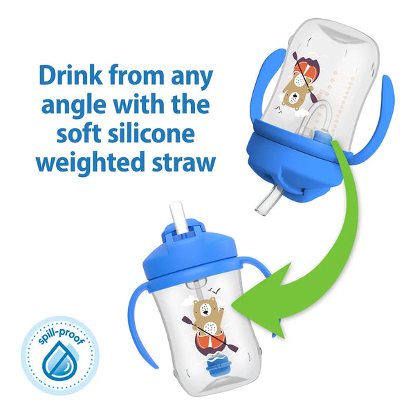 Dr.Browns Milestones Baby’s First Straw Cup - Blue Bear - Dezine Kids