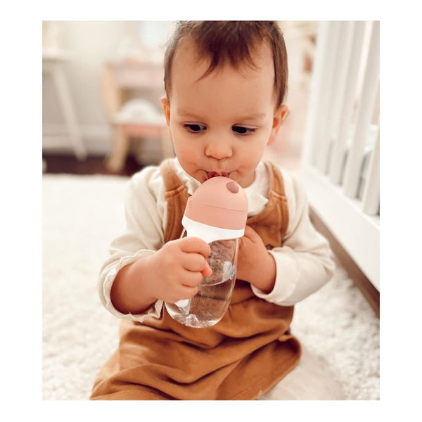 Beaba Straw Cup 300ml - Vintage Pink - Dezine Kids