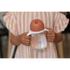 Beaba 2 in 1 Baby Sipper Water Bottle, Anti Spill Sippy Cup with Soft Silicone Straw for Toddler, Removable Handles, 300 ml - Terracotta