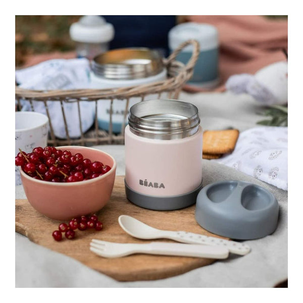Beaba Stainless Steel Insulated Food Jar, Isothermal Portion 300 ml - Eucalyptus Green