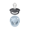 Bibs De Lux Pacifiers 2 Pack - Iron/Baby Blue
