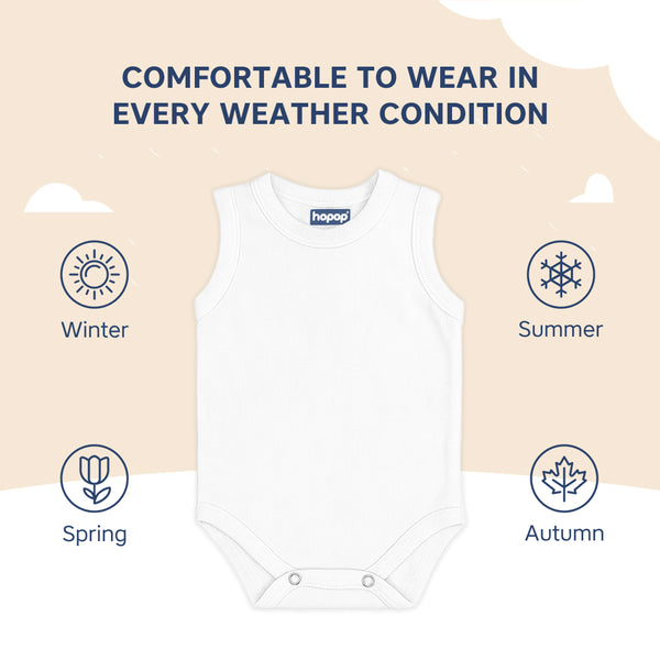 Hopop Baby Cotton Round Neck Sleeveless Romper Pack of 1