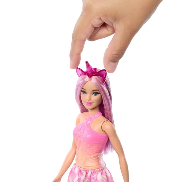 Barbie Unicorn Doll With Pink Hair, Ombre Outfit And Unicorn Accessories
