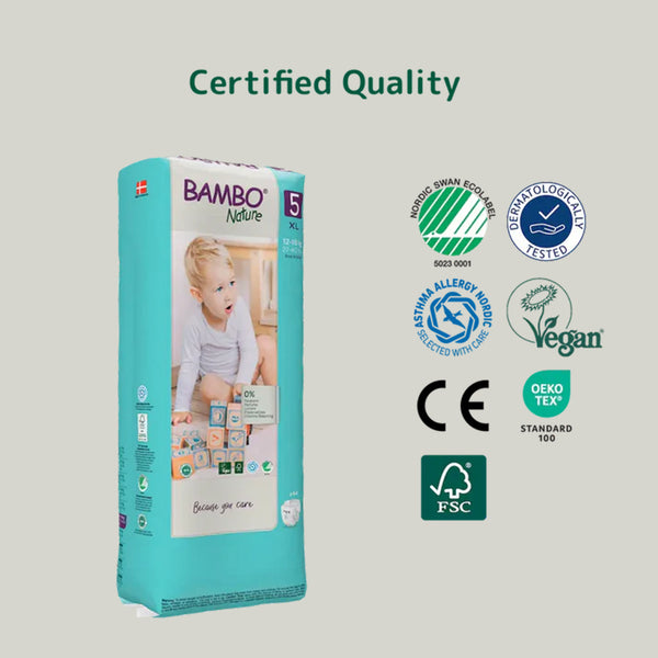 Bambo Nature Tape Diapers, Size 5 XL Size (11-17 Kgs) 44pcs - Dezine Kids