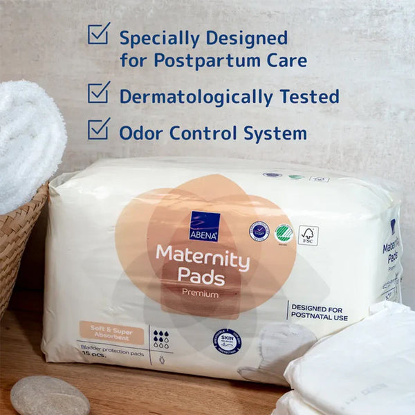 Abena Maternity Pads, High Absorbency Postpartum Protection 15 pcs - Dezine Kids