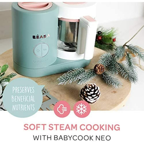Beaba Babycook Neo 6 In 1 Baby Food Processor, Portable Baby Food Cooker, Puree Maker and Warmer - Eucalyptus