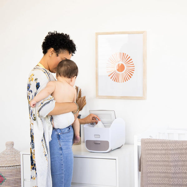 Ubbi Diaper Storage Caddy and Changing Mat - Taupe