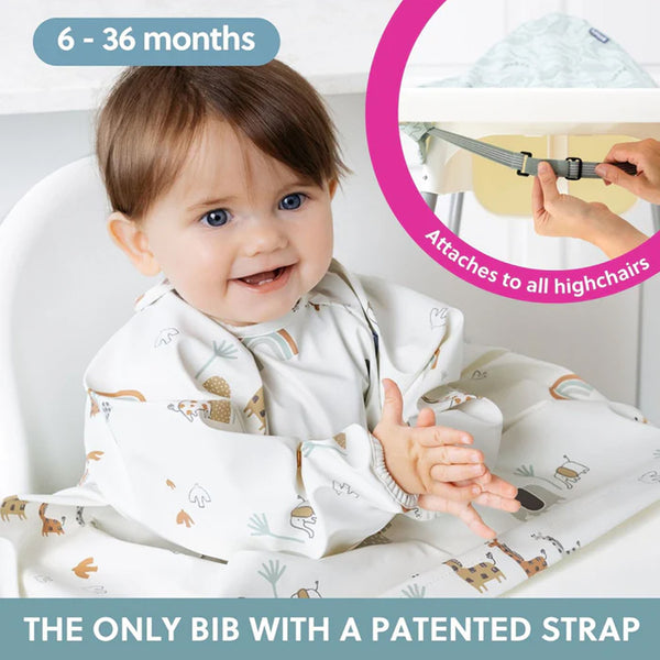 Bibado Short Sleeve Coverall Weaning Bib - Serengeti Spaghetti