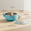 Hopop Baby Stainless Steel Bowl with Lid & Suction Base - Dezine Kids