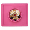 EzPz Happy Bowl 100% Food Grade Silicone Suction Bowl with Built In Placemat - Pink