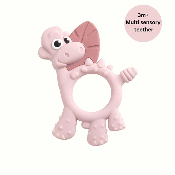 Bibado Dotty The Dinosaur Silicone Teether - Blush