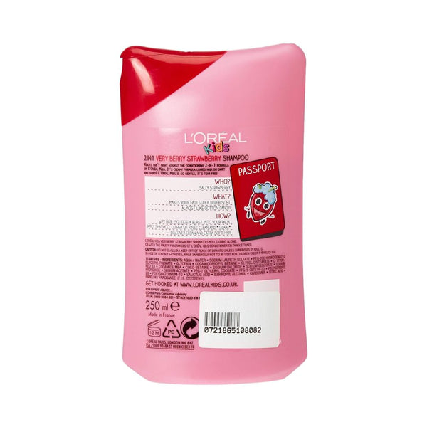 Loreal Kids Extra Gentle Shampoo 250ml - Very Berry Strawberry - Dezine Kids