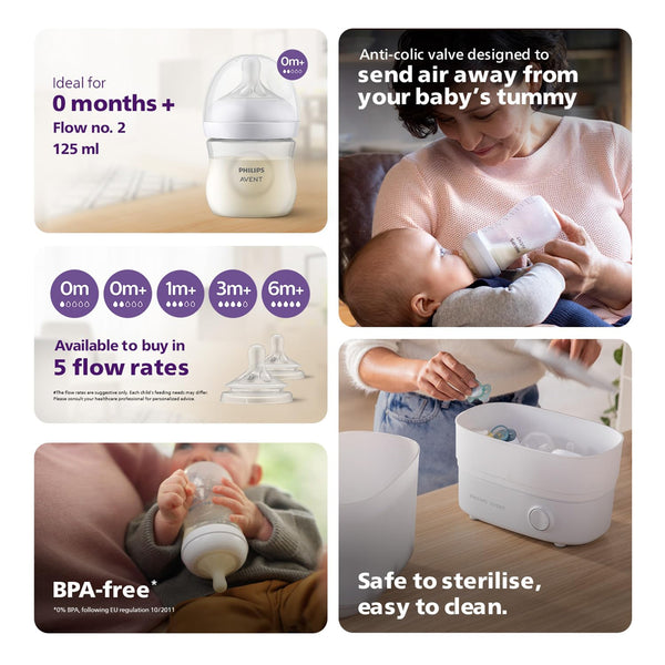 Philips Avent Feeding Bottle With Natural Response Nipple - 125 ml