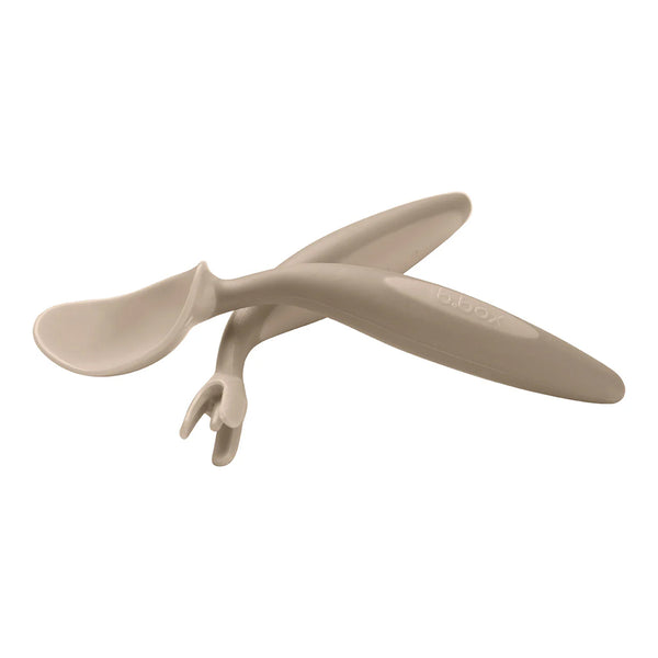 B.Box Toddler Cutlery Set Spoon and Fork - Latte Beige
