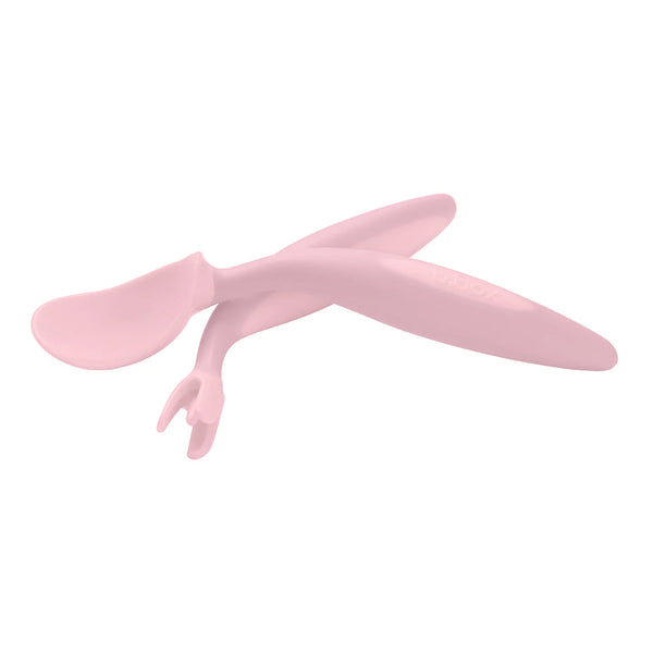B.Box Toddler Cutlery Set Spoon and Fork - Blush Pink