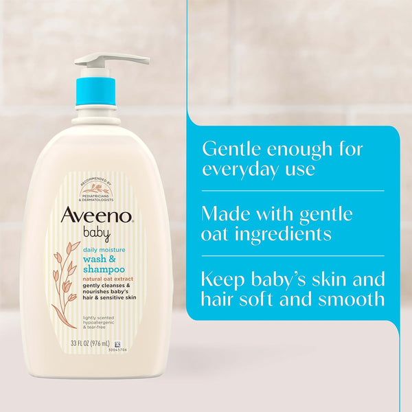 Aveeno Baby Gentle Wash and Shampoo - 976ml
