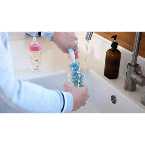 Beaba 2 in 1 Silicone Bottle Brush - Blue