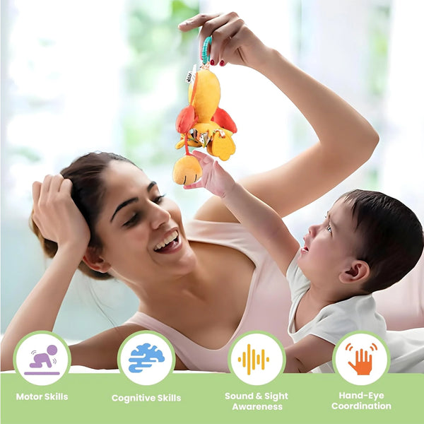 Nuluv Jittery Baby Toy, Vibrating Plush with Soft Fabric - Lion