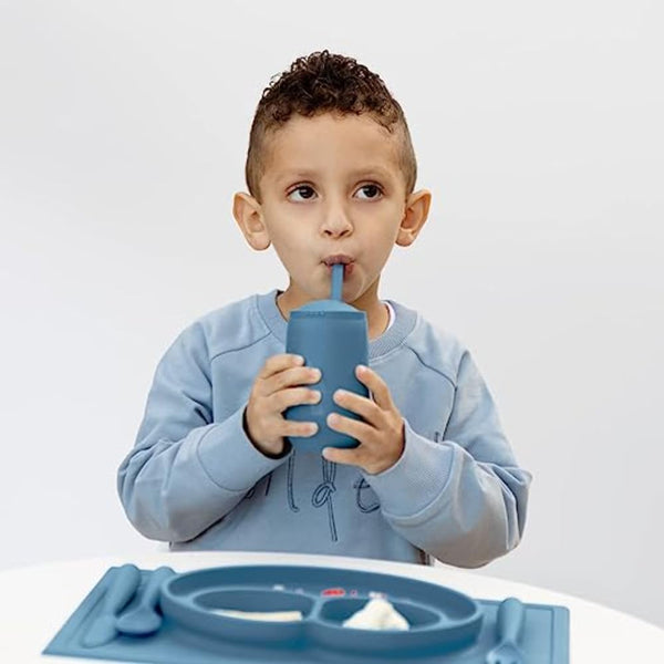 EzPz Happy Cup + Straw Training System for Toddlers - Indigo - Dezine Kids