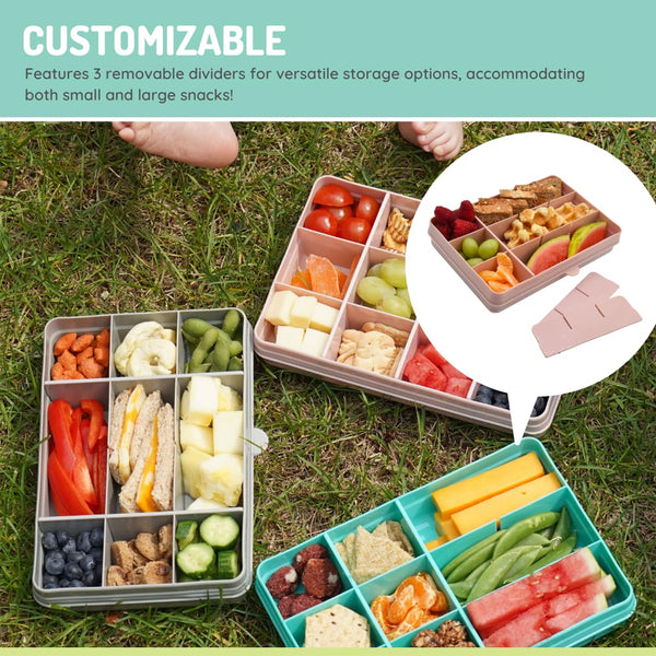 Melii Snackle Box, Food Jar 12 Compartments BPA Free - Pink