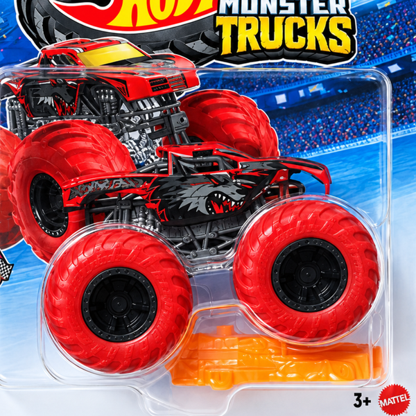 Hot Wheels Monste Red & Black Monster Truck with Oversized Red Wheels