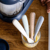 Beaba 1st Stage Silicone Spoon with Ultra Soft Tip, Gum Friendly, Ergonomic Handles, Set of 4 - Natural