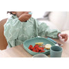 Beaba 2 in 1 Waterproof Bib with Detachable Sleeves, Foldable Food Catcher Pocket - Sage Green