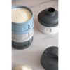 Beaba Stacked Formula Container, Airtight Multifunctional Storage Container, 4 Interchangeable Compartments, Microwave Safe - Blue/Mineral Grey