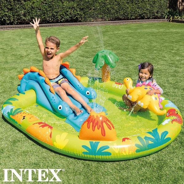 Intex Little Dino Inflatable Play Center with Slide - Dezine Kids