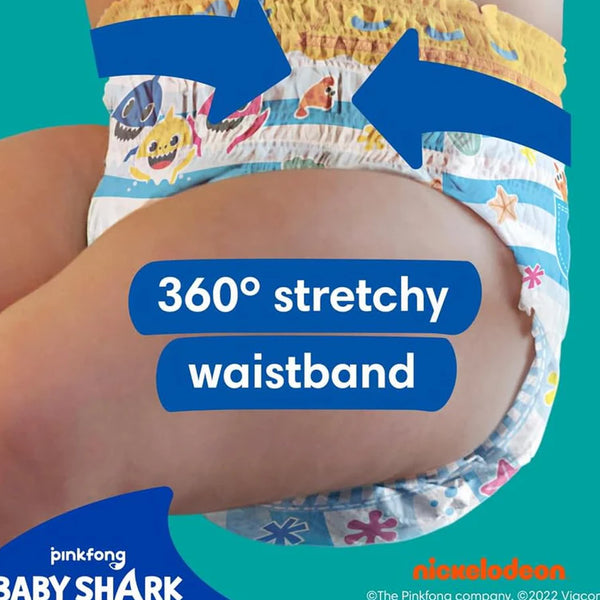 Pampers Splashers Baby Shark Edition Size 3, 96 Count, 6Kg to 11 Kg, Disposable Swim Nappy Pants, for Secure Protection in The Water