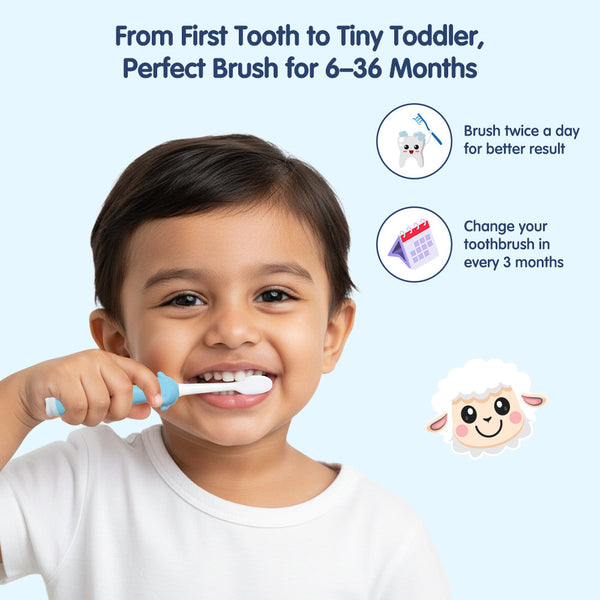 Hopop Soft Baby Toothbrush for Infants & Toddlers (6–36 Months) - Lama Design - Dezine Kids