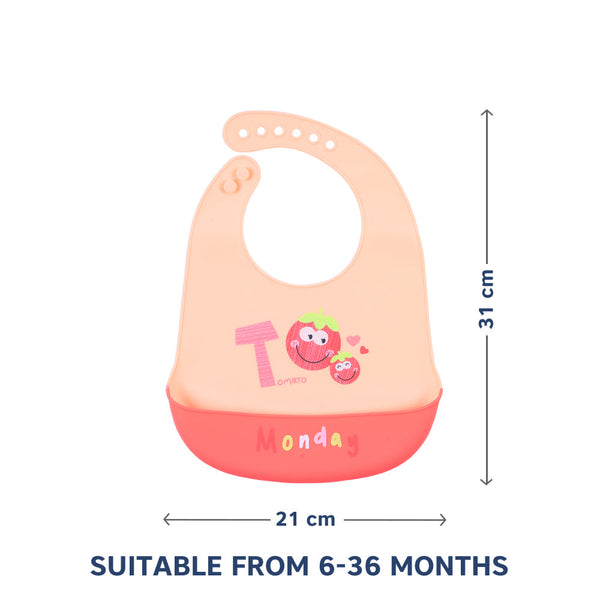 Hopop Waterproof Silicone Baby Bib with Crumb Catcher Pocket – Adjustable & Easy to Clean - Dezine Kids