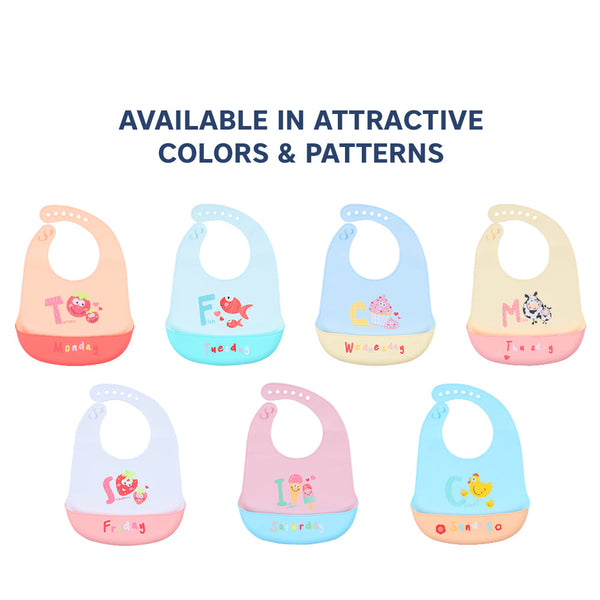 Hopop Waterproof Silicone Baby Bib with Crumb Catcher Pocket – Adjustable & Easy to Clean - Dezine Kids