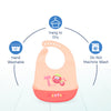 Hopop Waterproof Silicone Baby Bib with Crumb Catcher Pocket – Adjustable & Easy to Clean - Dezine Kids