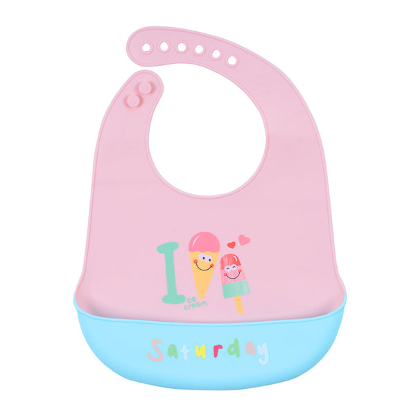 Hopop Waterproof Silicone Baby Bib with Crumb Catcher Pocket – Adjustable & Easy to Clean - Dezine Kids