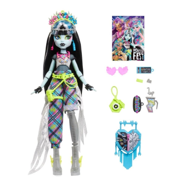 Monster High Frankie Stein Doll with Glam Monster Fest Outfit and Festival Themed Accessories