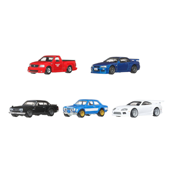 Hot Wheels Premium Fast & Furious Brian O'Conner Bundle Set of 5 Cars