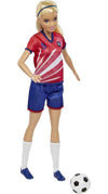 Barbie Soccer Doll, Blonde, #9 Uniform, Soccer Ball, Cleats, Socks - Dezine Kids