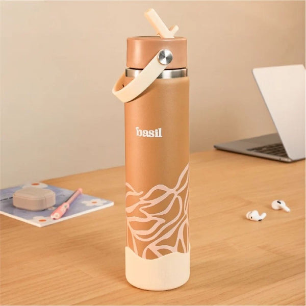 Basil Insulated Stainless steel Sipper with Carry Handle - Classic Dune