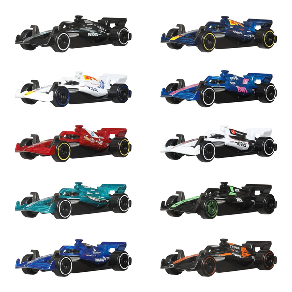 Hot Wheels Formula 1 Die Cast Racecars Set of 10 Cars