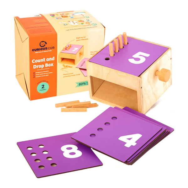 Curious Cub Count and Drop Box Montessori Learning Toy - Dezine Kids