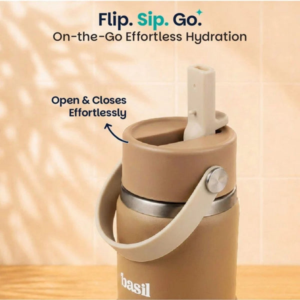 Basil Insulated Stainless steel Sipper with Carry Handle - Classic Dune