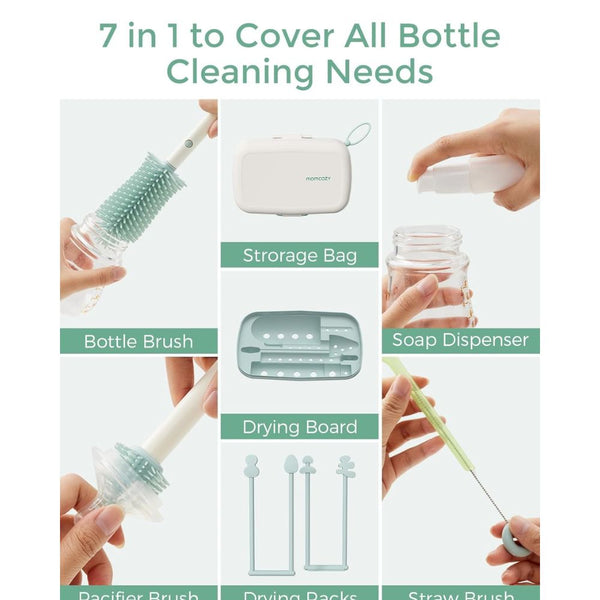 Momcozy 7 in 1 Travel Bottle Brush Set - Dezine Kids