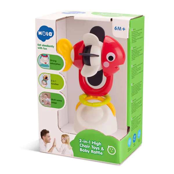 Hola 2 in 1 Highchair Toys & Baby Rattle Suction Toys - Fish - Dezine Kids