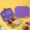 Basil 4 Compartment Stainless steel Lunchbox with Plastic lid - Purple Pop
