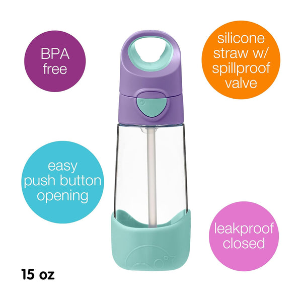 B.Box Tritan Straw Drink Bottle 450 ml - Lilac Pop Purple