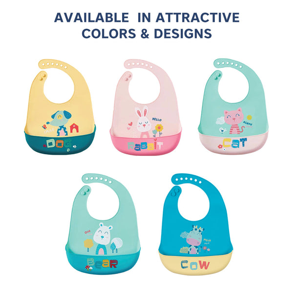 Hopop Easy Clean Crumb Food Catcher Silicone Bib - Dezine Kids