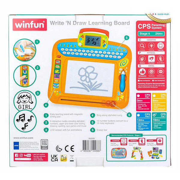 Winfun Write 'N Draw Learning BoardMagnetic Writing Pad with LCD