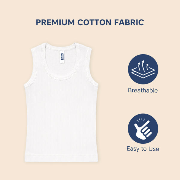 Hopop Baby 100% Cotton Soft & Warm Thermal Sleeveless Inner Vest with Round Neck Design
